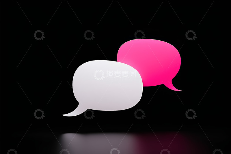 高清大图下载【趣麦麦图】黑底双色对话气泡