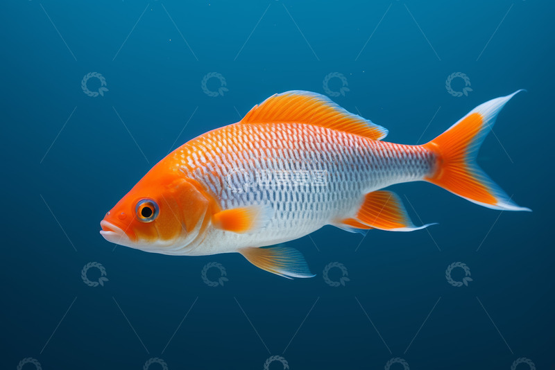 高清大图下载【趣麦麦图】水中游动的橙色金鱼