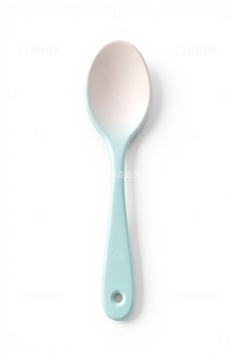 高清大图下载【趣麦麦图】淡蓝色渐变勺子特写