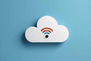 带WiFi标志的云朵图标