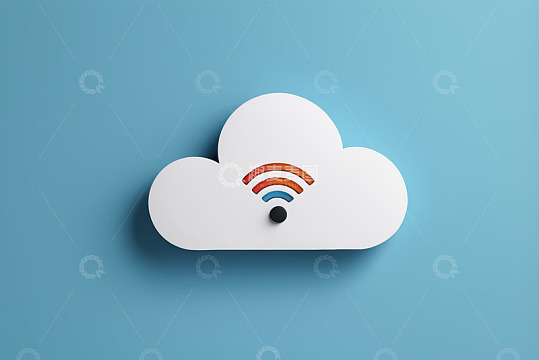 带WiFi标志的云朵图标