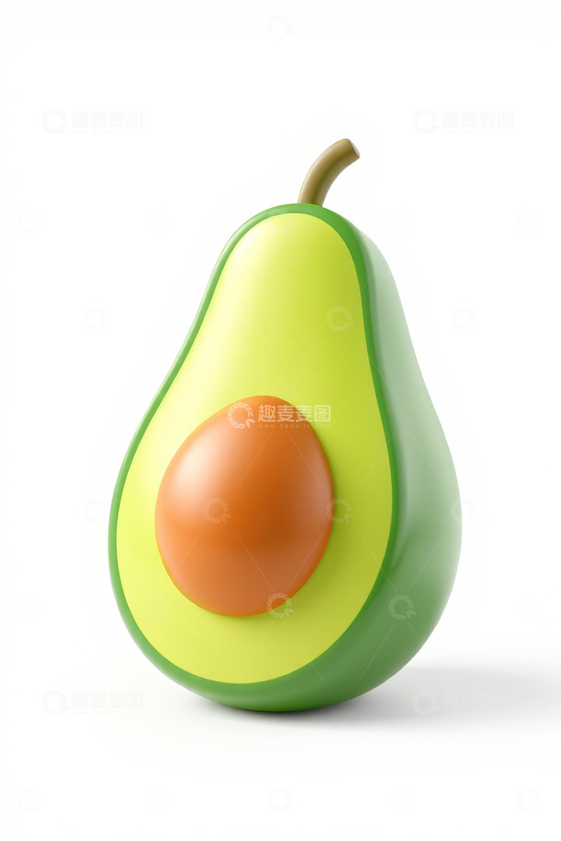 高清大图下载【趣麦麦图】立体卡通牛油果素材