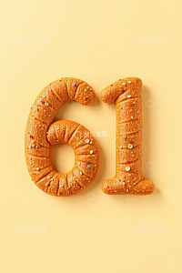数字61造型的面包