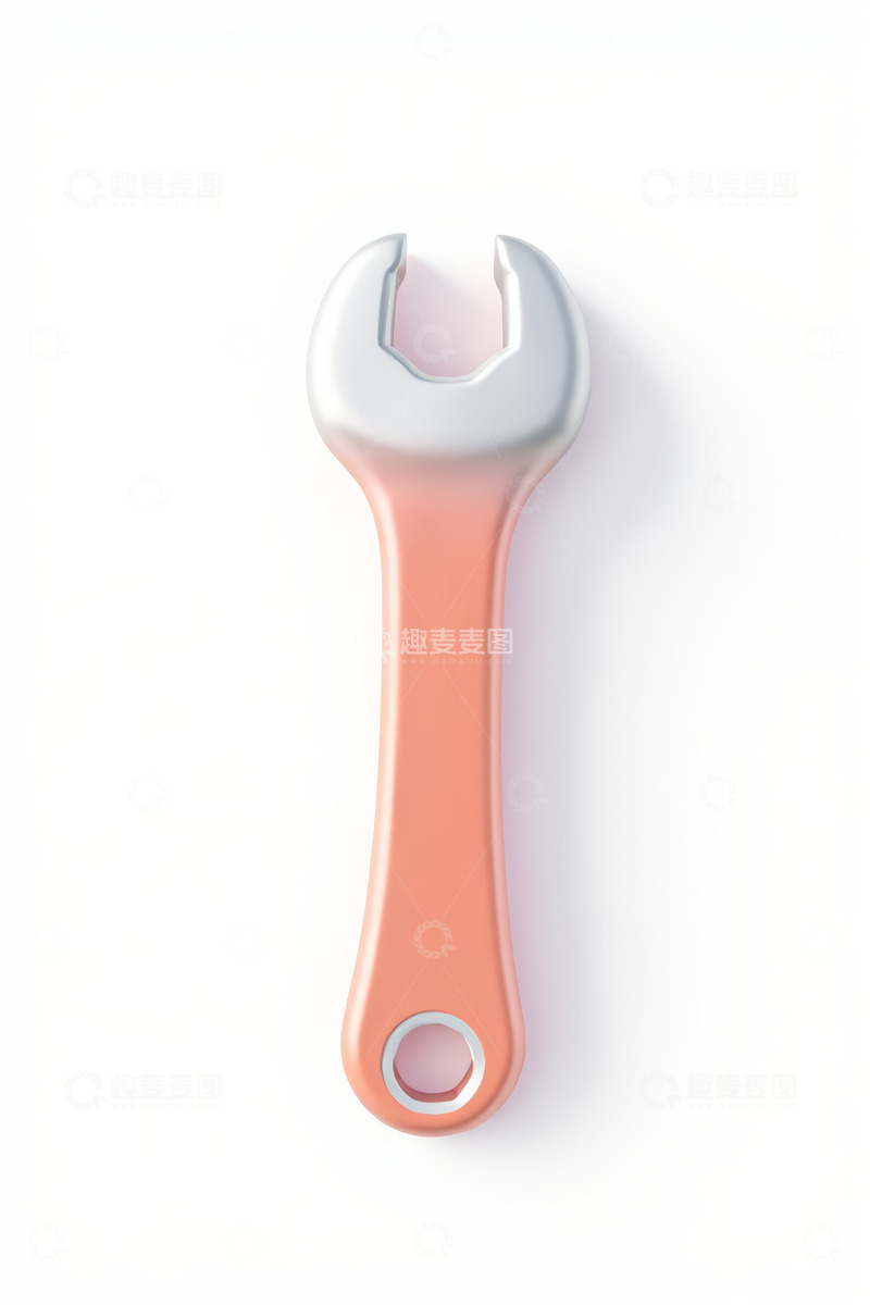 高清大图下载【趣麦麦图】橙色手柄扳手工具特写