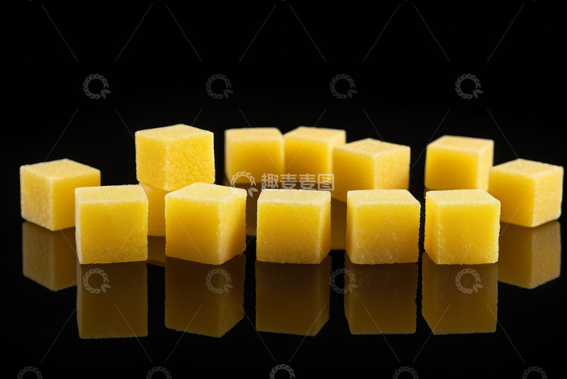 高清大图下载【趣麦麦图】黄色立方体食物特写