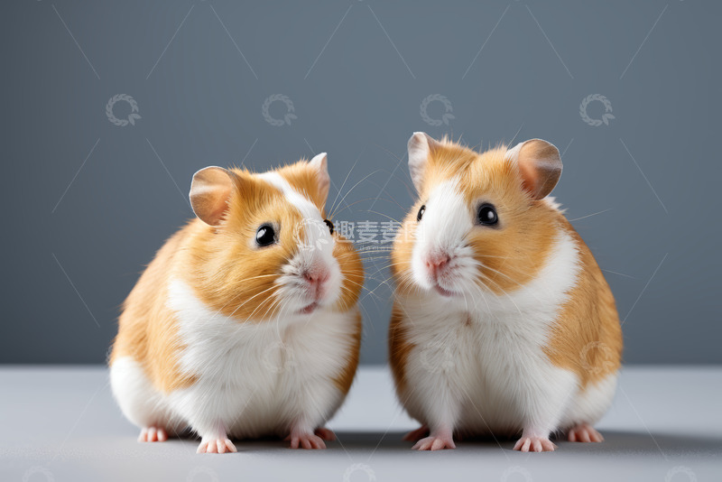 高清大图下载【趣麦麦图】两只仓鼠特写