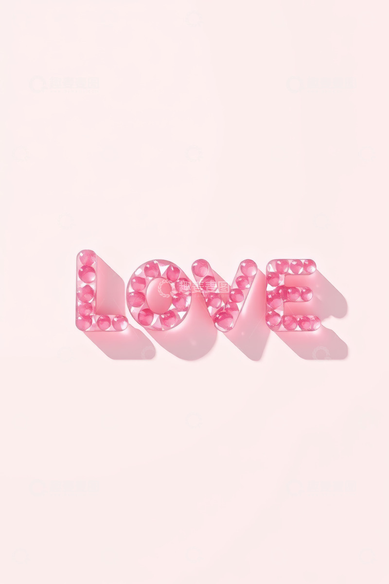 高清大图下载【趣麦麦图】粉色立体LOVE字母装饰素材