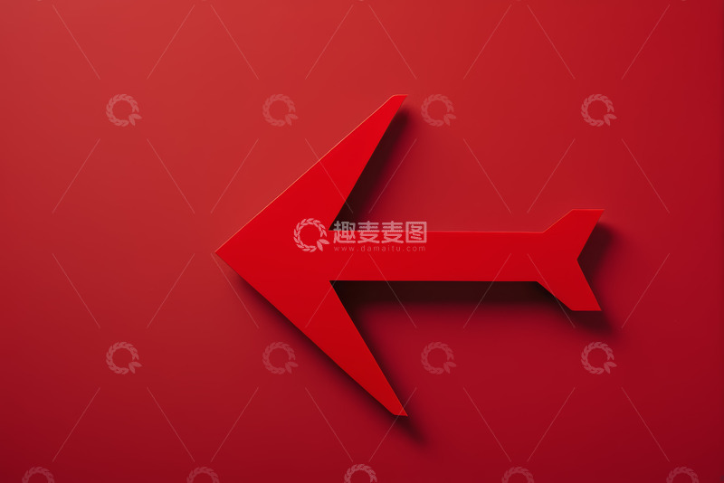 高清大图下载【趣麦麦图】红色背景上的箭头符号