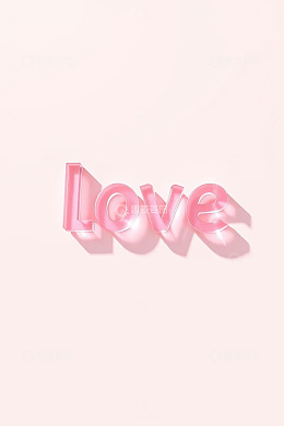 粉色立体love字样背景