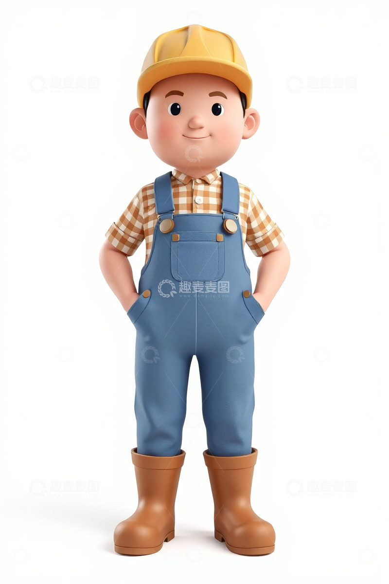 高清大图下载【趣麦麦图】卡通工人形象人物素材