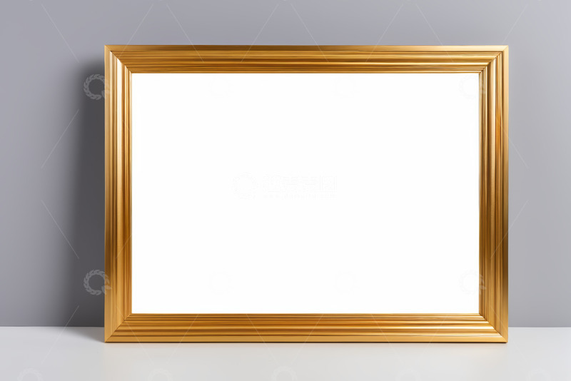 高清大图下载【趣麦麦图】金色画框靠墙摆放