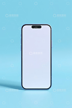 蓝色背景下的智能手机展示