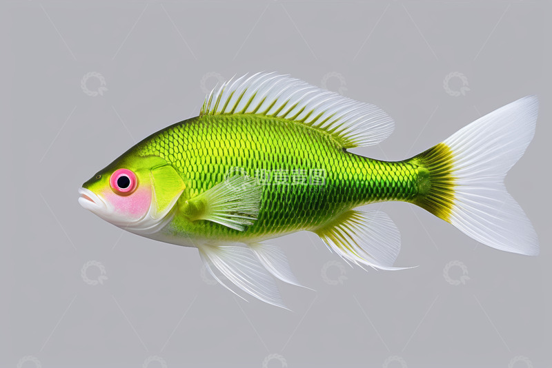 高清大图下载【趣麦麦图】绿色观赏鱼特写