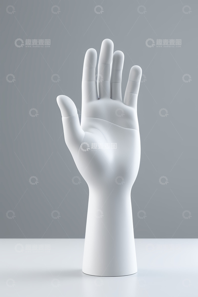 高清大图下载【趣麦麦图】白色机器人手掌特写