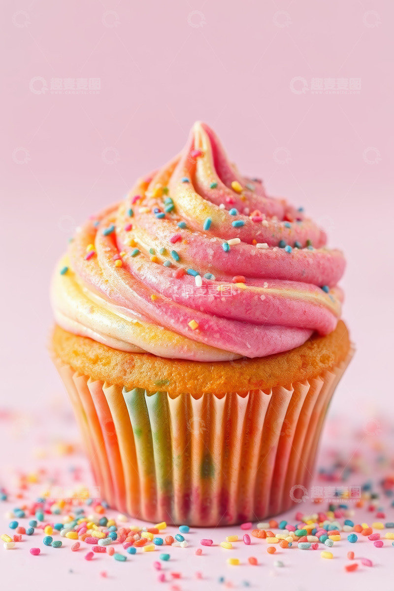 高清大图下载【趣麦麦图】彩色纸杯蛋糕特写