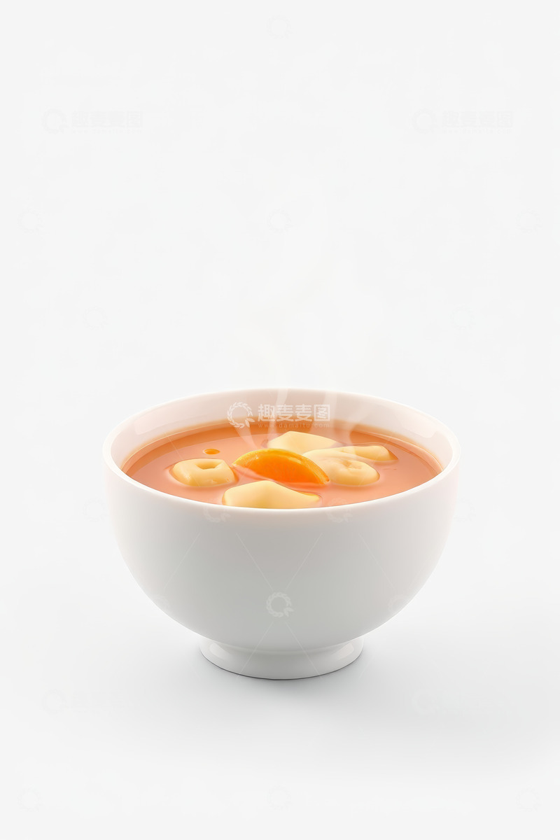 高清大图下载【趣麦麦图】白色碗中盛着热汤和食物