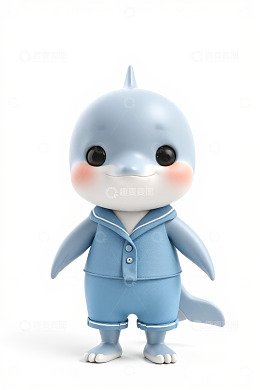 蓝色卡通海豚形象