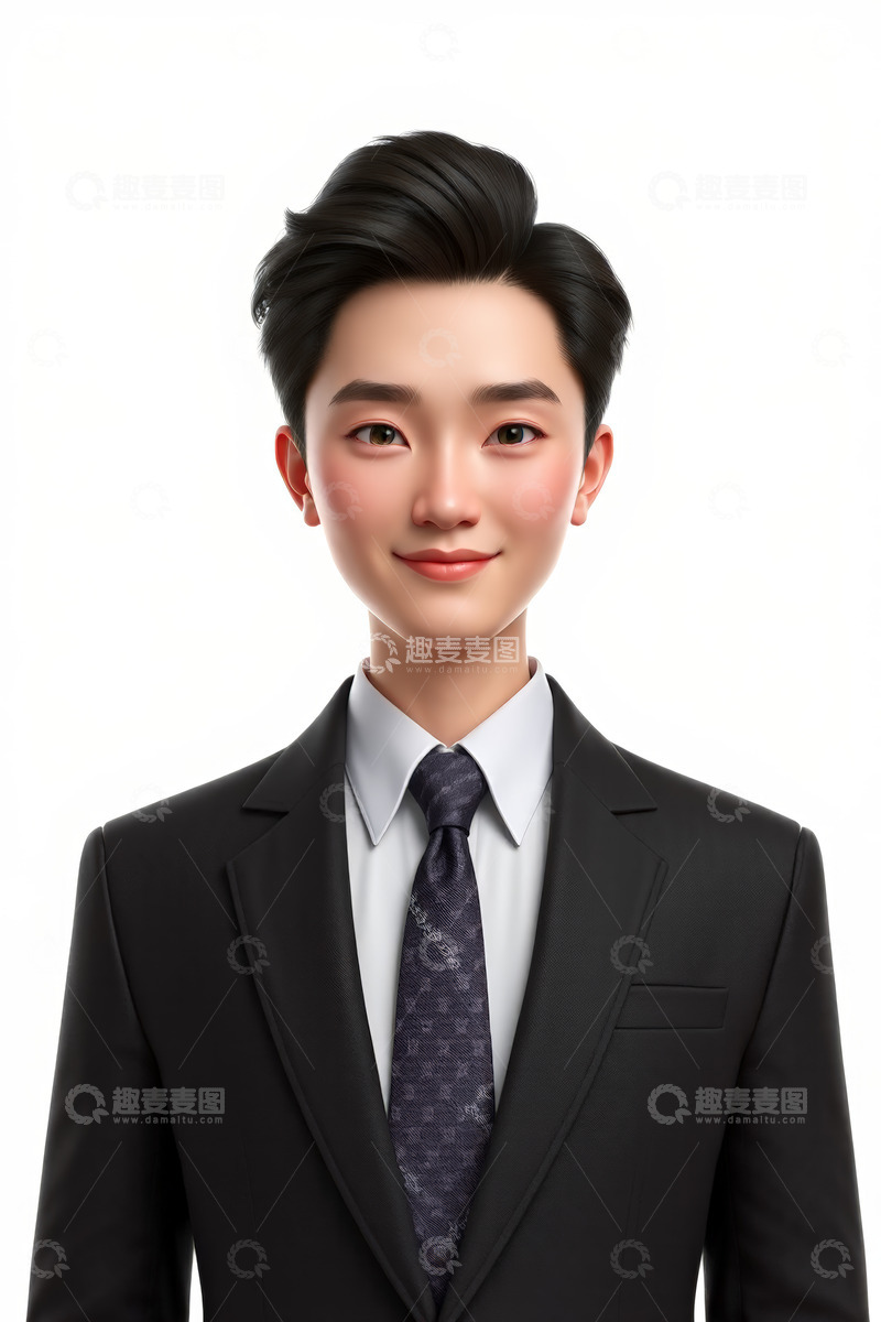 高清大图下载【趣麦麦图】穿西装微笑的男性肖像