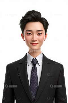 穿西装微笑的男性肖像