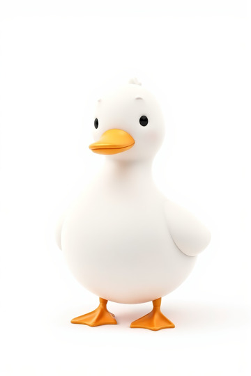 白色卡通鸭子形象