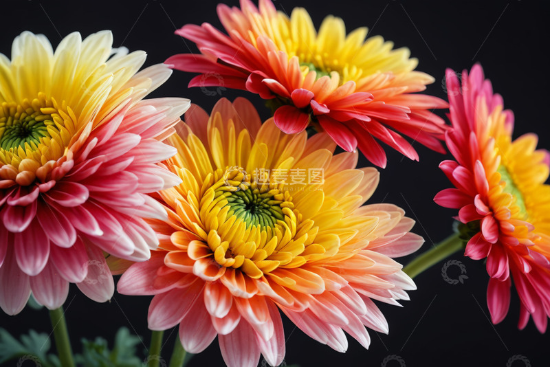 高清大图下载【趣麦麦图】多彩菊花微距特写