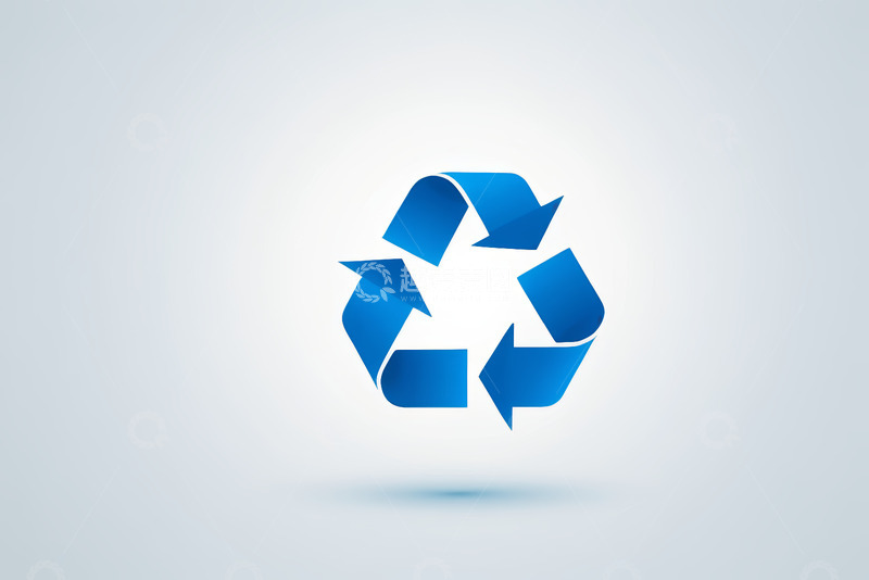高清大图下载【趣麦麦图】蓝色回收标志图标