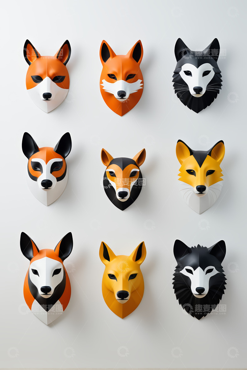 高清大图下载【趣麦麦图】九款风格化狐狸头像设计