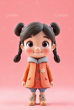 双马尾卡通小女孩形象