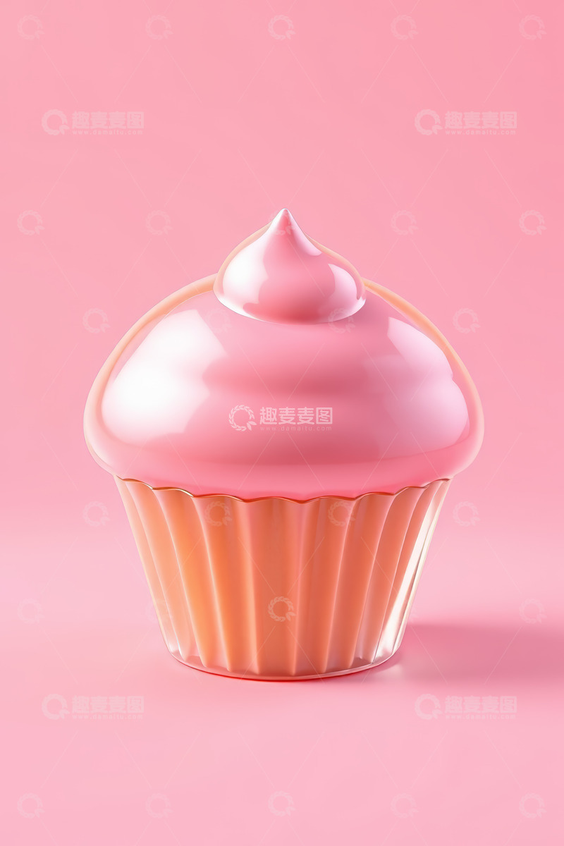 高清大图下载【趣麦麦图】粉色纸杯蛋糕特写