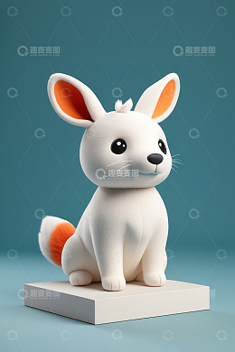 可爱3D卡通白兔模型
