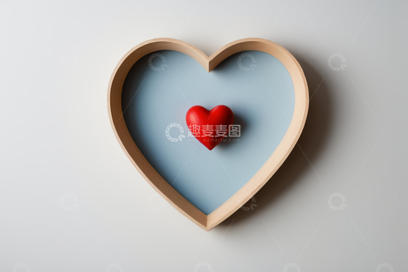 高清大图下载【趣麦麦图】心形框架内的红色爱心