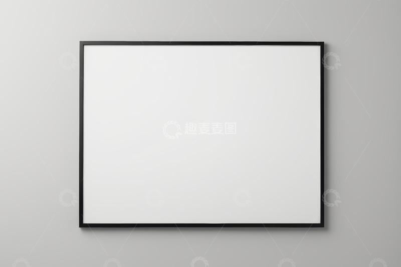 高清大图下载【趣麦麦图】墙上黑色边框空白画框