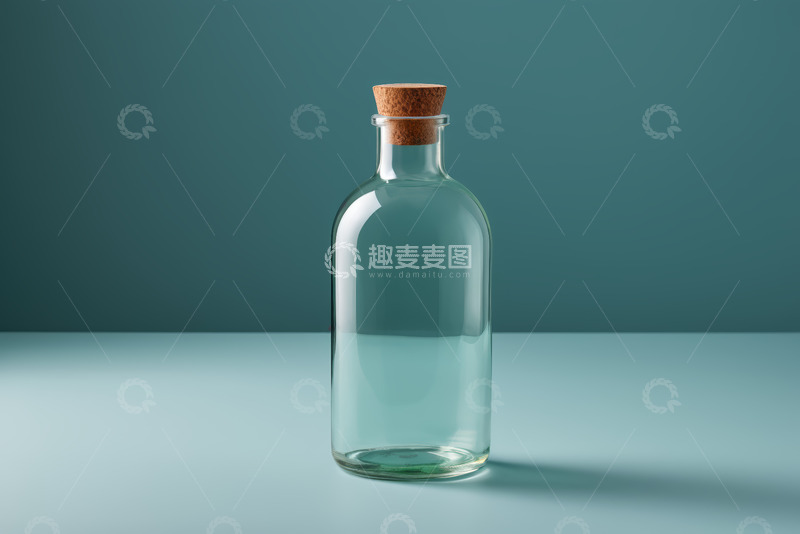 高清大图下载【趣麦麦图】透明玻璃瓶配软木塞静物