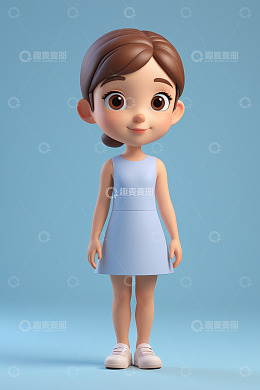 卡通女孩站立形象