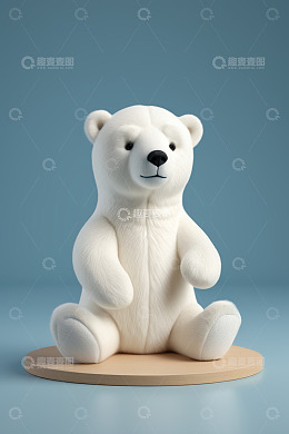 白色北极熊3D模型展示