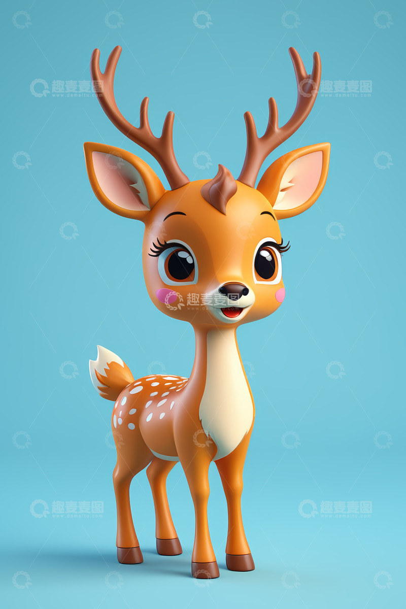 高清大图下载【趣麦麦图】卡通小鹿形象素材