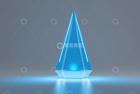 蓝色锥形透明物体设计图