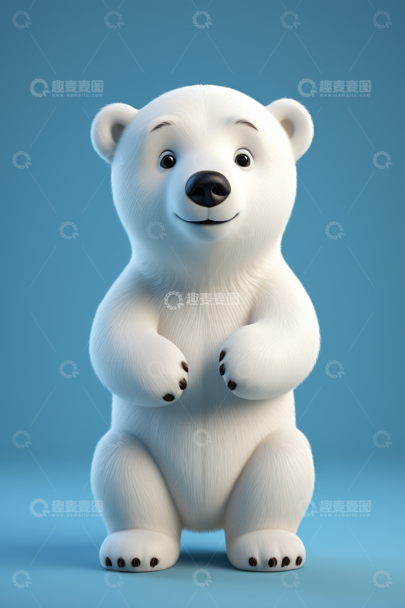 高清大图下载【趣麦麦图】可爱卡通北极熊站立形象
