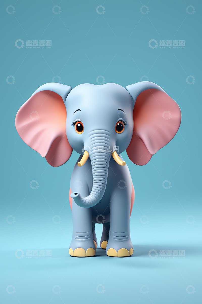高清大图下载【趣麦麦图】卡通大象形象素材