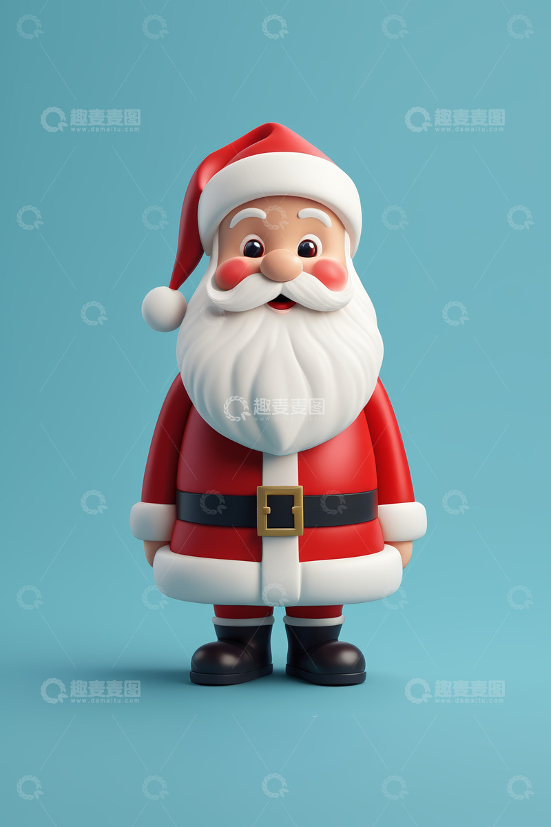 高清大图下载【趣麦麦图】3D卡通圣诞老人形象素材