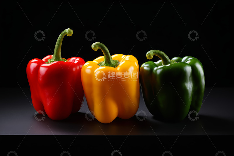 高清大图下载【趣麦麦图】三色甜椒特写