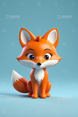 可爱3D卡通狐狸形象