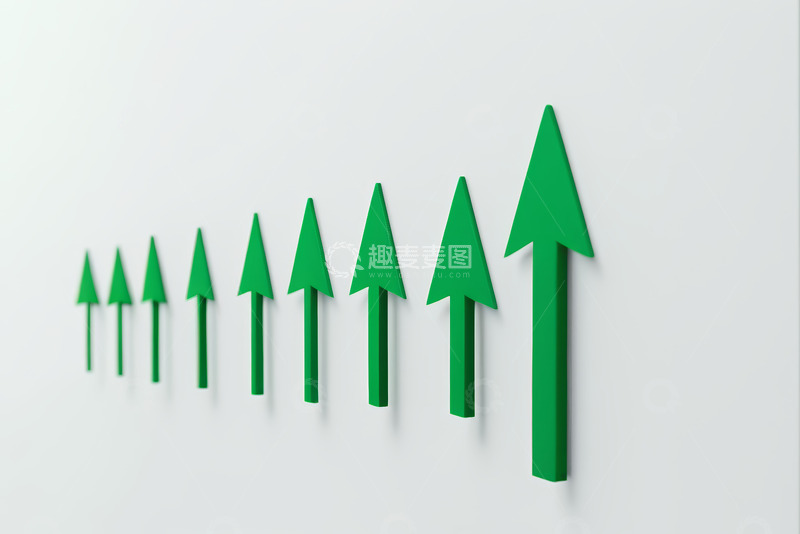 高清大图下载【趣麦麦图】绿色箭头递增排列