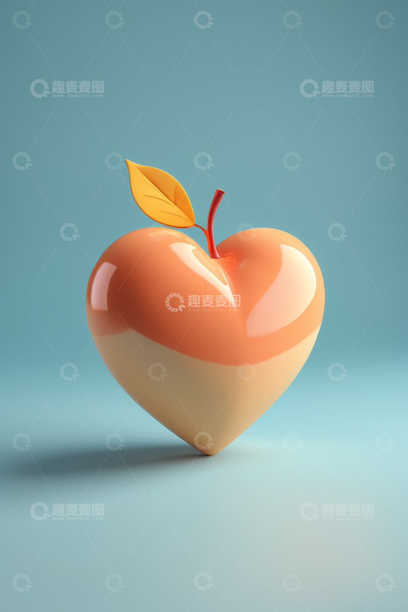 高清大图下载【趣麦麦图】心形苹果造型设计素材