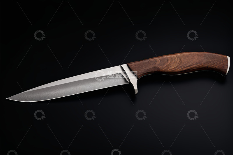 高清大图下载【趣麦麦图】金属刀刃木质刀柄的刀具