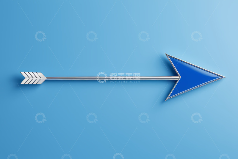 高清大图下载【趣麦麦图】蓝色背景上的金属箭头素材