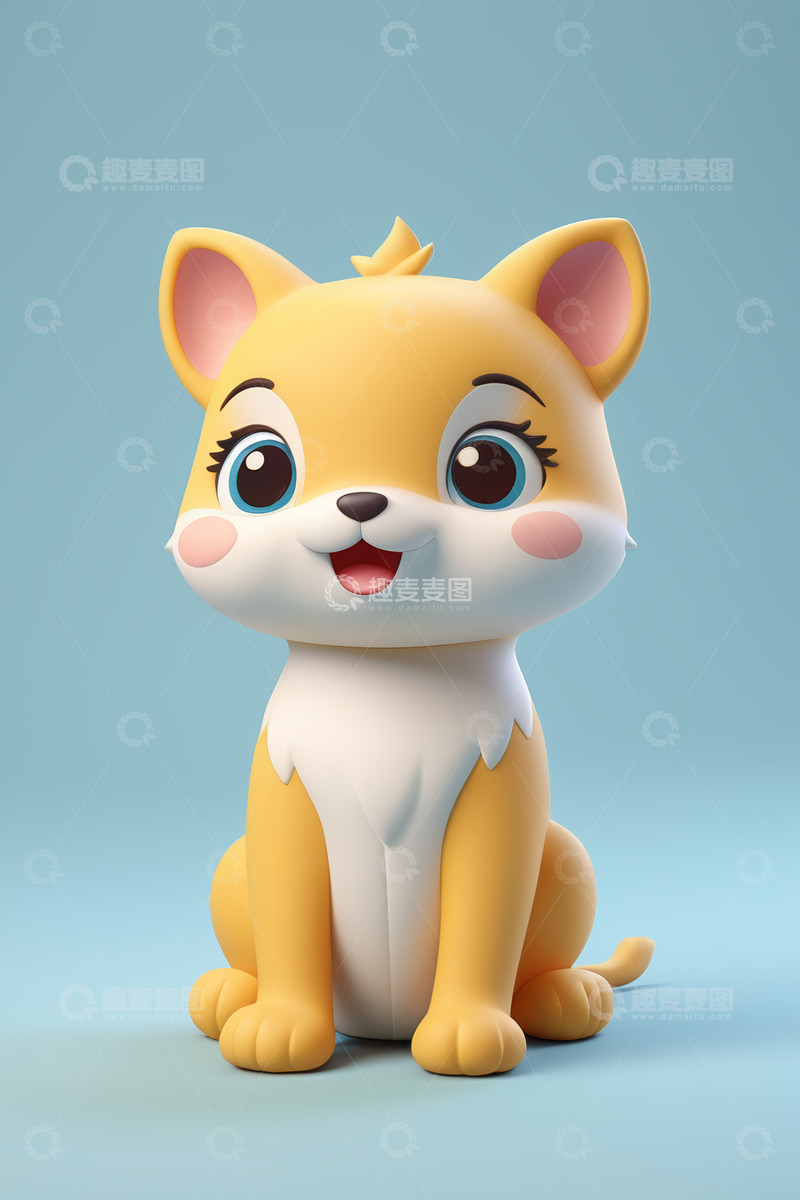 高清大图下载【趣麦麦图】可爱卡通小猫形象素材