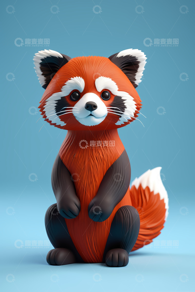 高清大图下载【趣麦麦图】卡通小熊猫3D形象素材