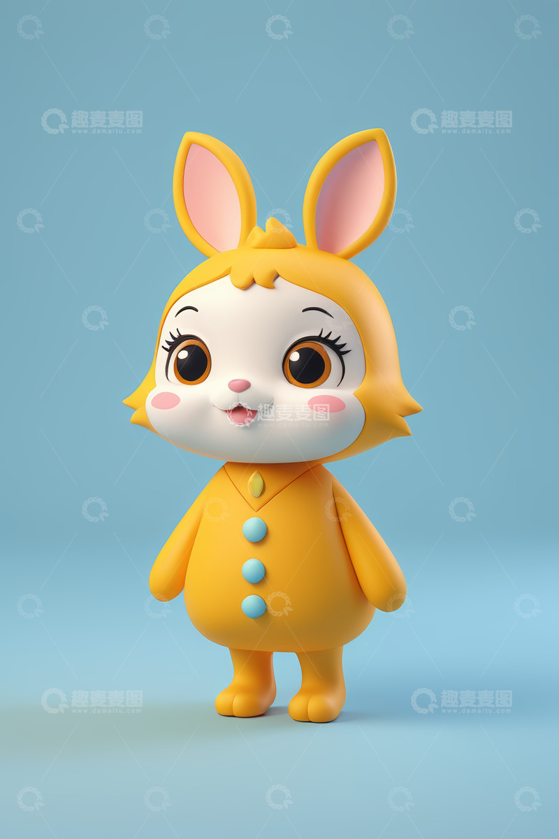 高清大图下载【趣麦麦图】可爱动画兔子角色形象