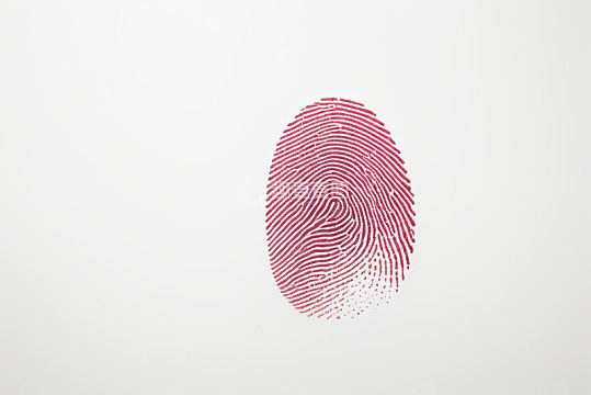 红色指纹特写素材